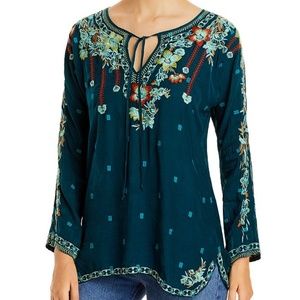 Johnny Was Gemma blouse in lakeside NEW medium